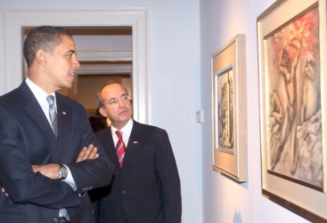 Obama y Felipe Calderón, en visita a GAN de México, DF